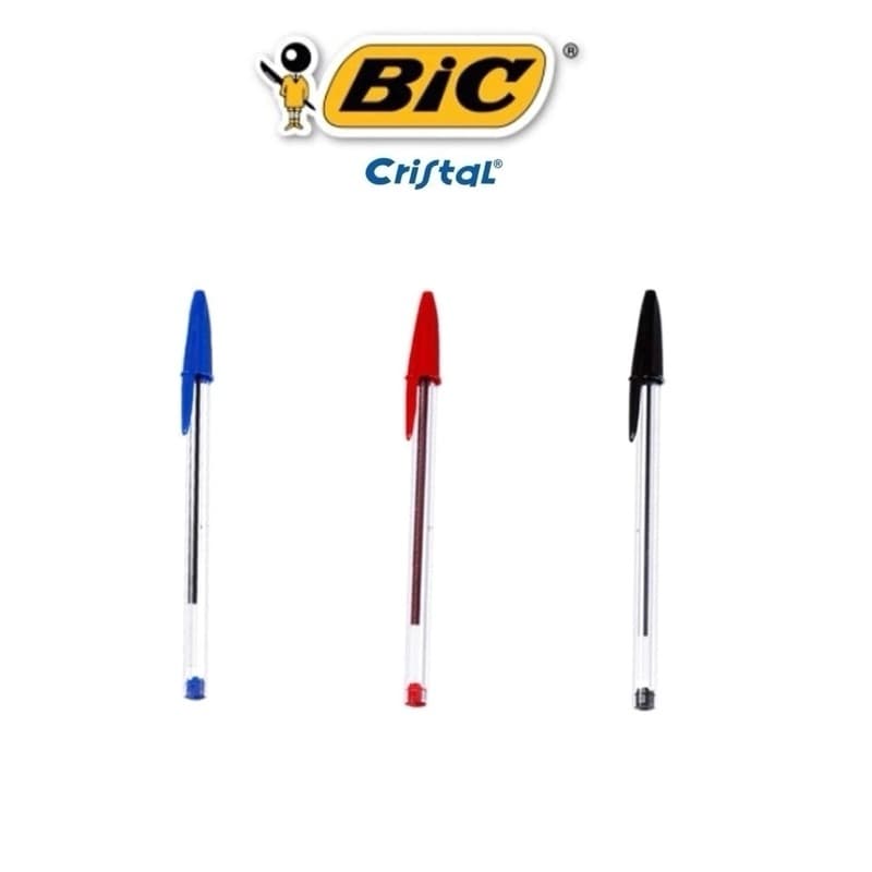 Caneta Esferográfica Cristal Dura + Bic Vermelha, Azul ou Preta