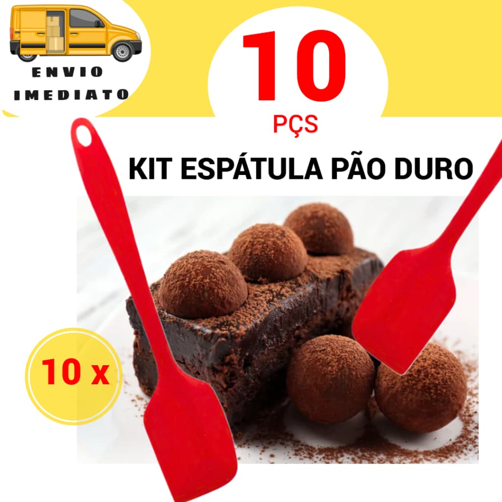 10 Espatula de Silicone para Cozinha Pão Duro Espátula Toda de Silicone Resistente Cozinha Preta Vermelha