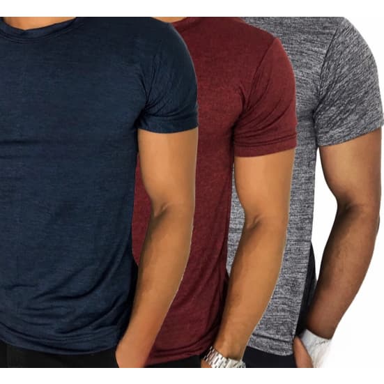 KIT 3 Camisetas MESCLA masculina. Uso casual e esportivo. Treino, esporte, academia, Promoção. M3