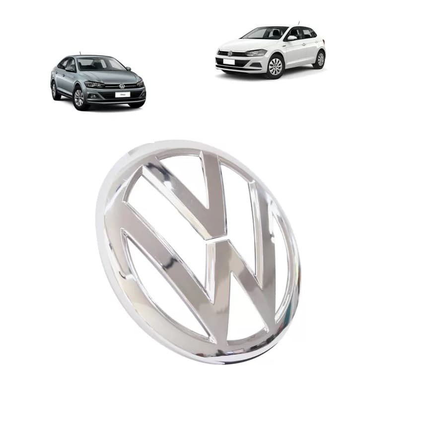 Emblema grade dianteira volkswagen Polo Virtus 2017 2018 2019 2020 2021 2022 simbolo cromado