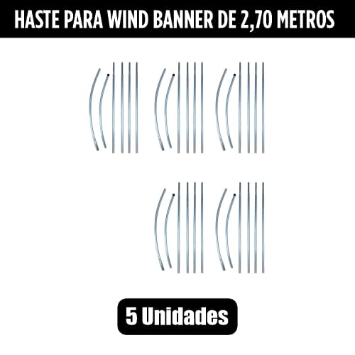 Kit 5 Hastes  para Wind Banner 2,70 metros em alumínio - Promoção