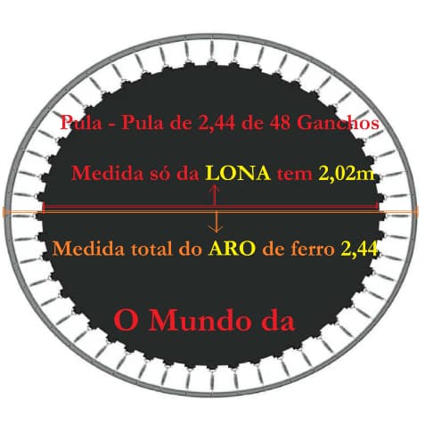 Lona de Salto na MEDIDA de 2,02m para Pula - Pula de 2,44 de Diametro