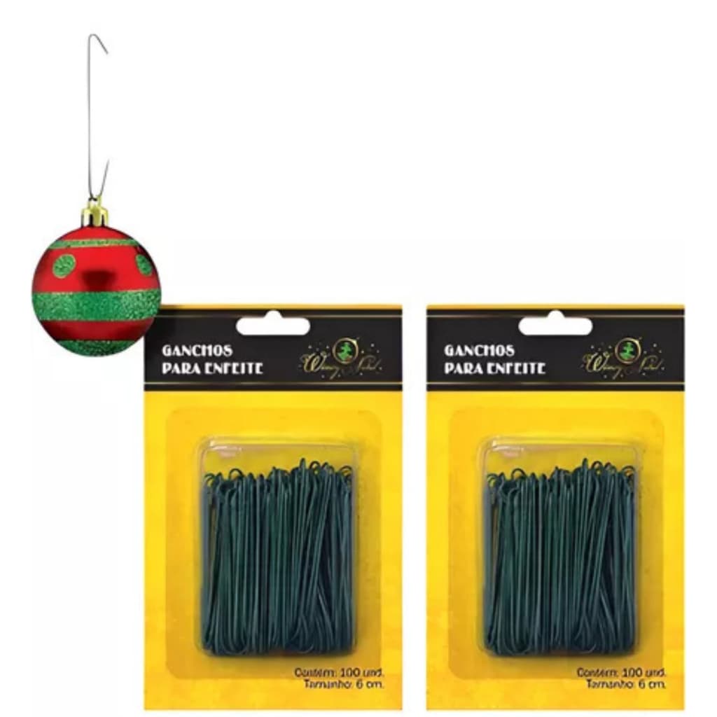 Kit 200 Arame Para Enfeite Ganchos De Pendurar Bola De Natal
