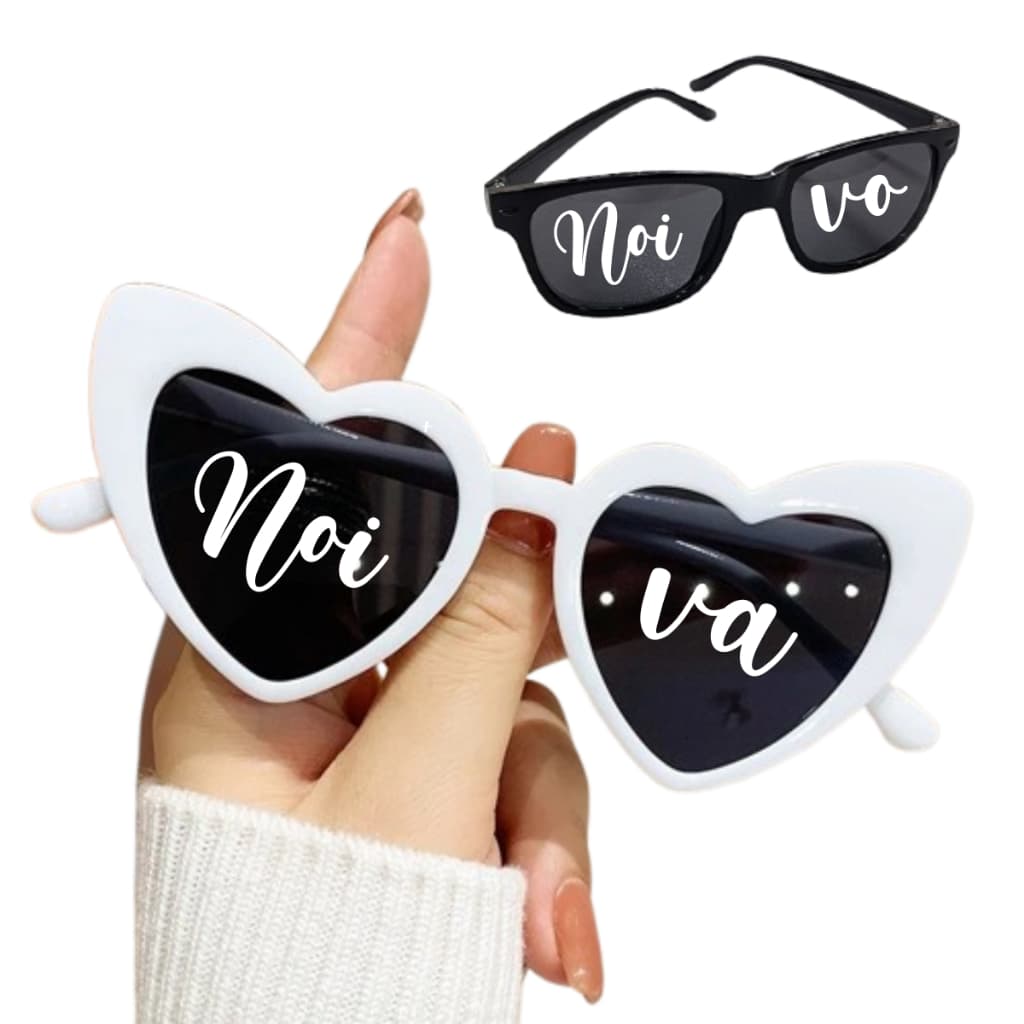 Kit 2 Óculos Noiva Noivo Casamento Festa Despedida de Solteiro Coração Retro