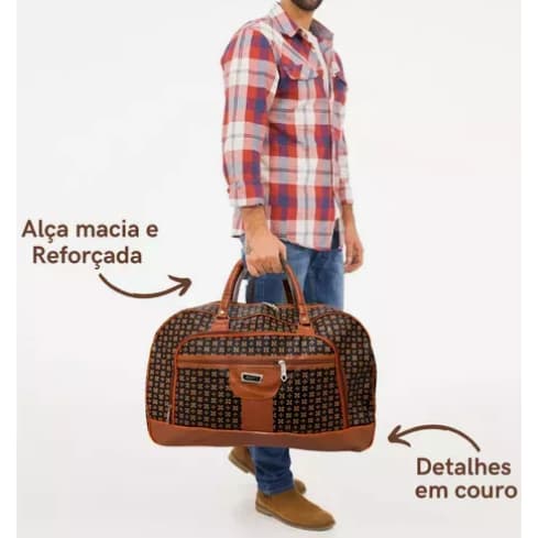 Mala De Mão E Bolsa Sacola Para Viagem Resistente Grande