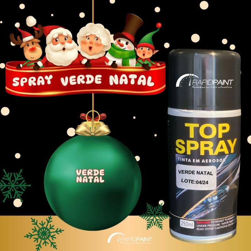 SPRAY VERDE NATAL ACETINADO TINTA AUTOMOTIVA - TOP SPRAY