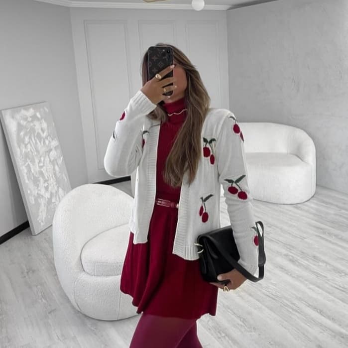 Casaco Feminino Cherry Tricot