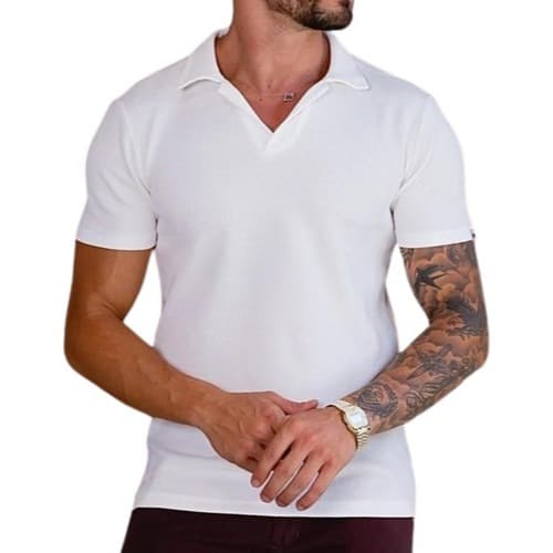 Camiseta Masculina Gola POLO malha Texturizada lançamento Sem Botão
