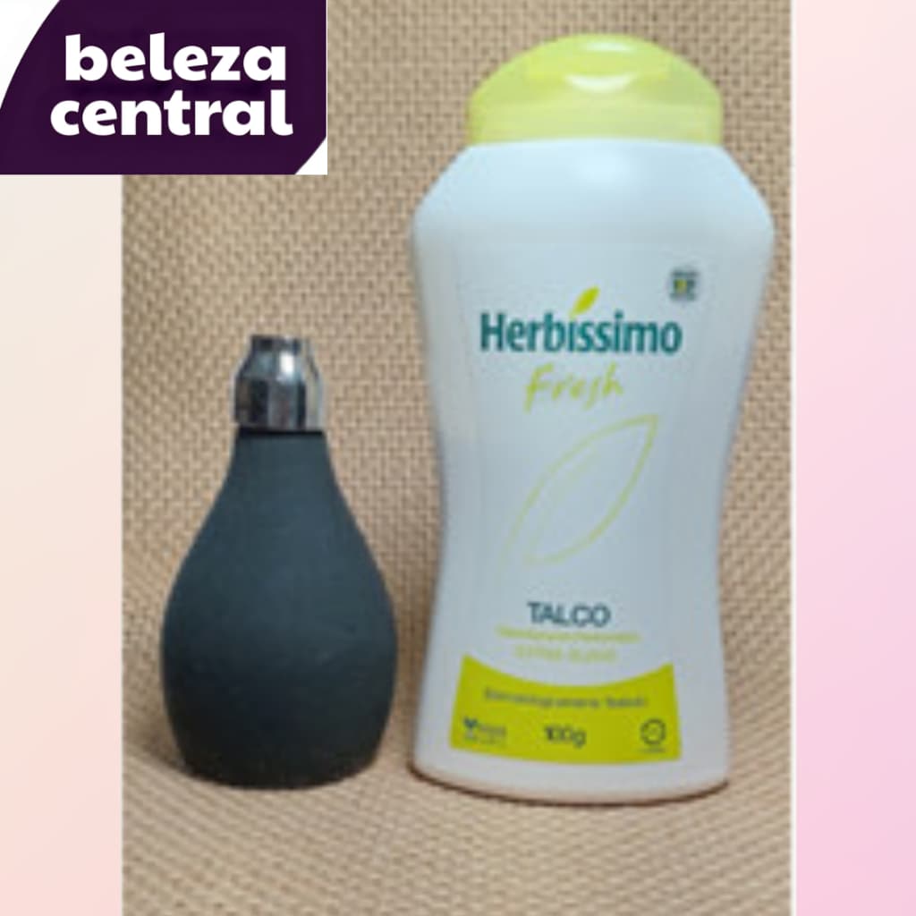Borrifador de Talco de Silicone para Pescoço e Talco Herbíssimo Fresh Extra Suave - 100g