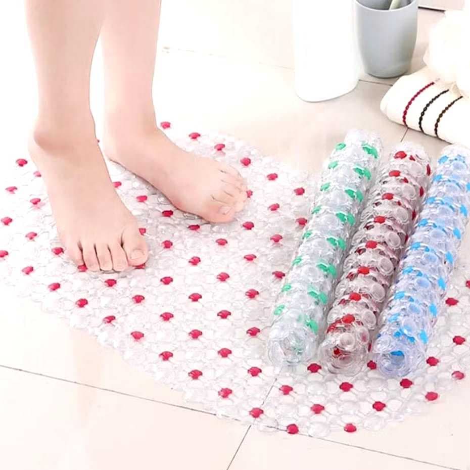 Conjunto Kit de 4 Tapetes Para BOX Banheiro Antiderrapante RESISTENTE com Ventosa 64x34cm Color