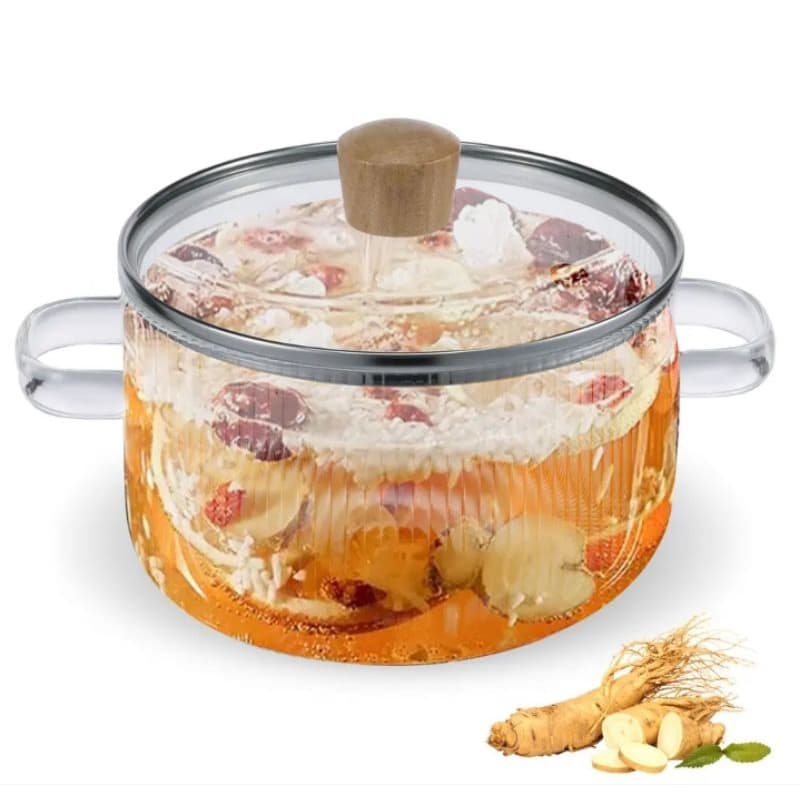 Panela Caçarola De Vidro Vai Ao Fogo Faça Arroz Feijão 3.2Lts