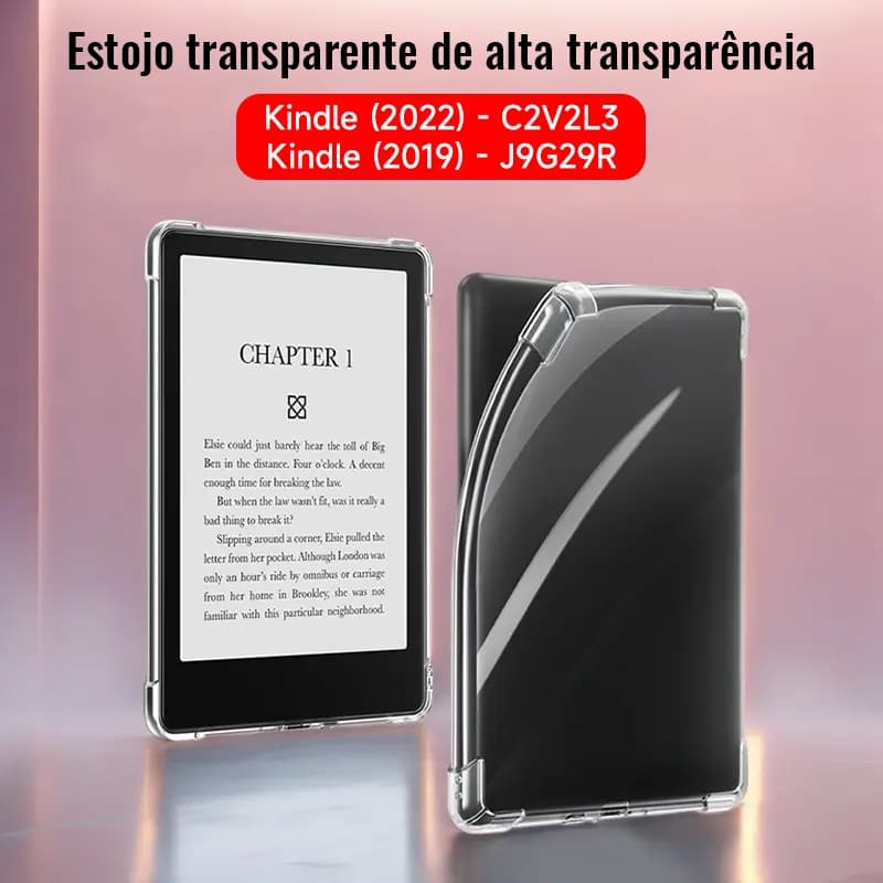 Capa Protetora Anti-Queda Soft TPU Transparente Para Kindle 2022 2019 10a Geração 11a 6,0 Polegadas