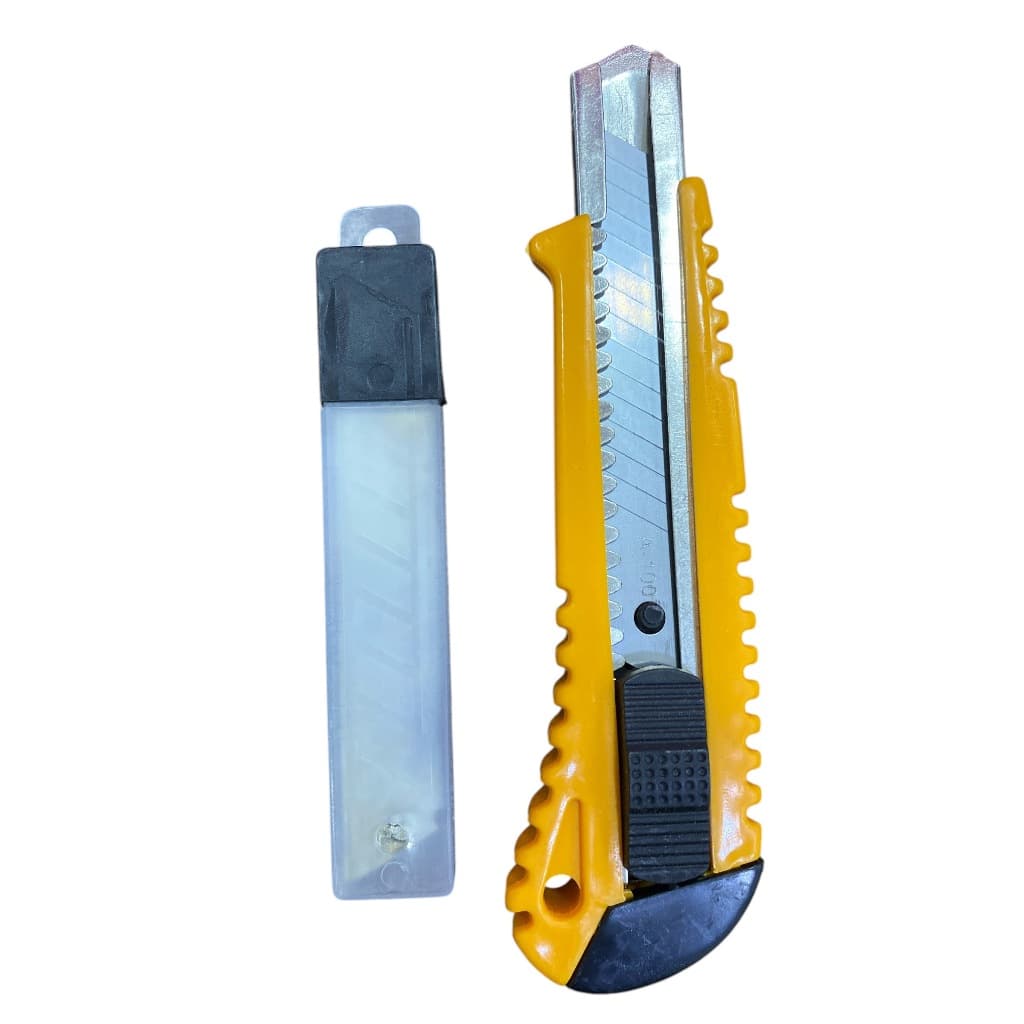 Estilete Profissional Emborrachado 5 Lâminas Com Trava 18mm Multifuncional Estilete