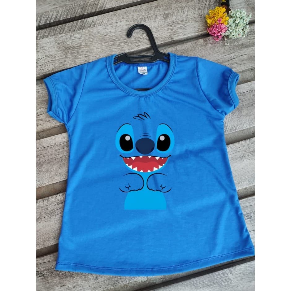 Camiseta blusa personagem Stitch lilo Stitc infantil oferta para meninas INCLUI COM LAÇO DE BRINDE