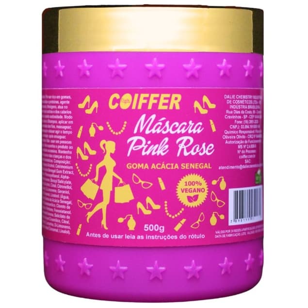 Máscara de Hidratação Pink Rose Coiffer 500g Elimina o Frizz e Nutre Os Fios.