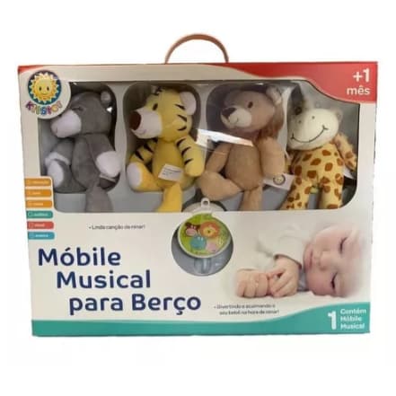 Móbile Berço Giratório Musical Em Pelúcia - Kitstar