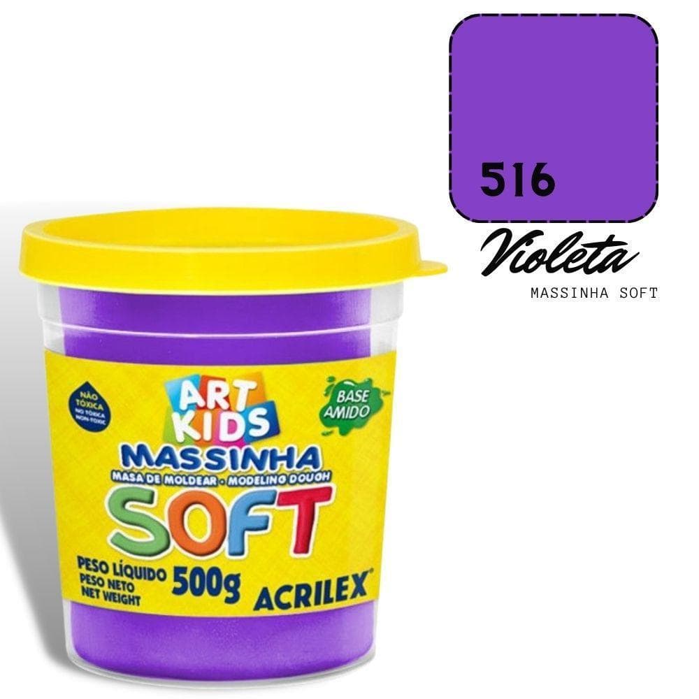 Massa Modelar Soft 500g Violeta Acrilex