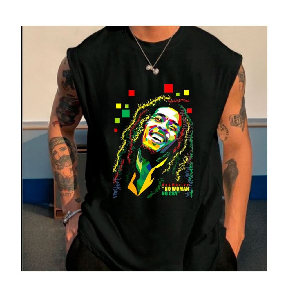 Regata Camiseta Masculina Reggae Bob Oversized Larga Moda Masculina