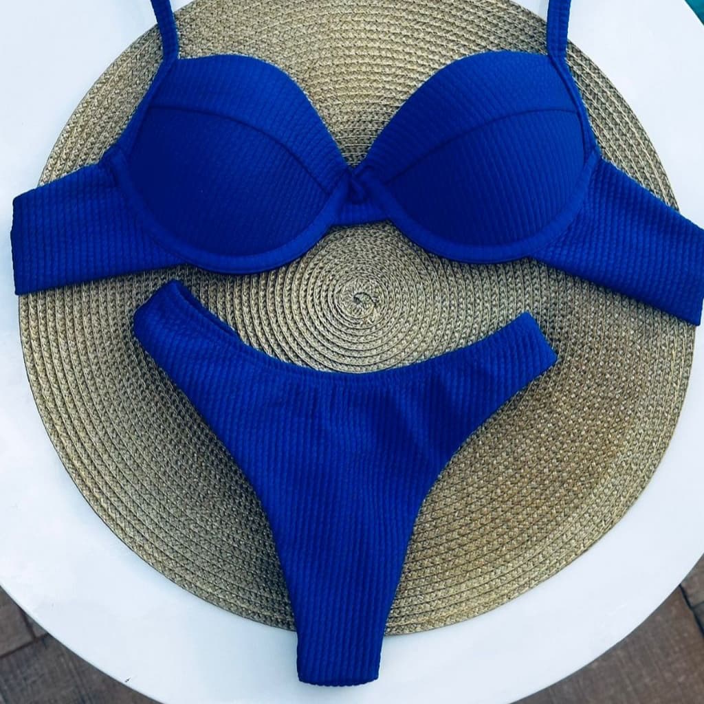 Biquini Fio Duplo Reforçado Com Bojo Lindas Cores