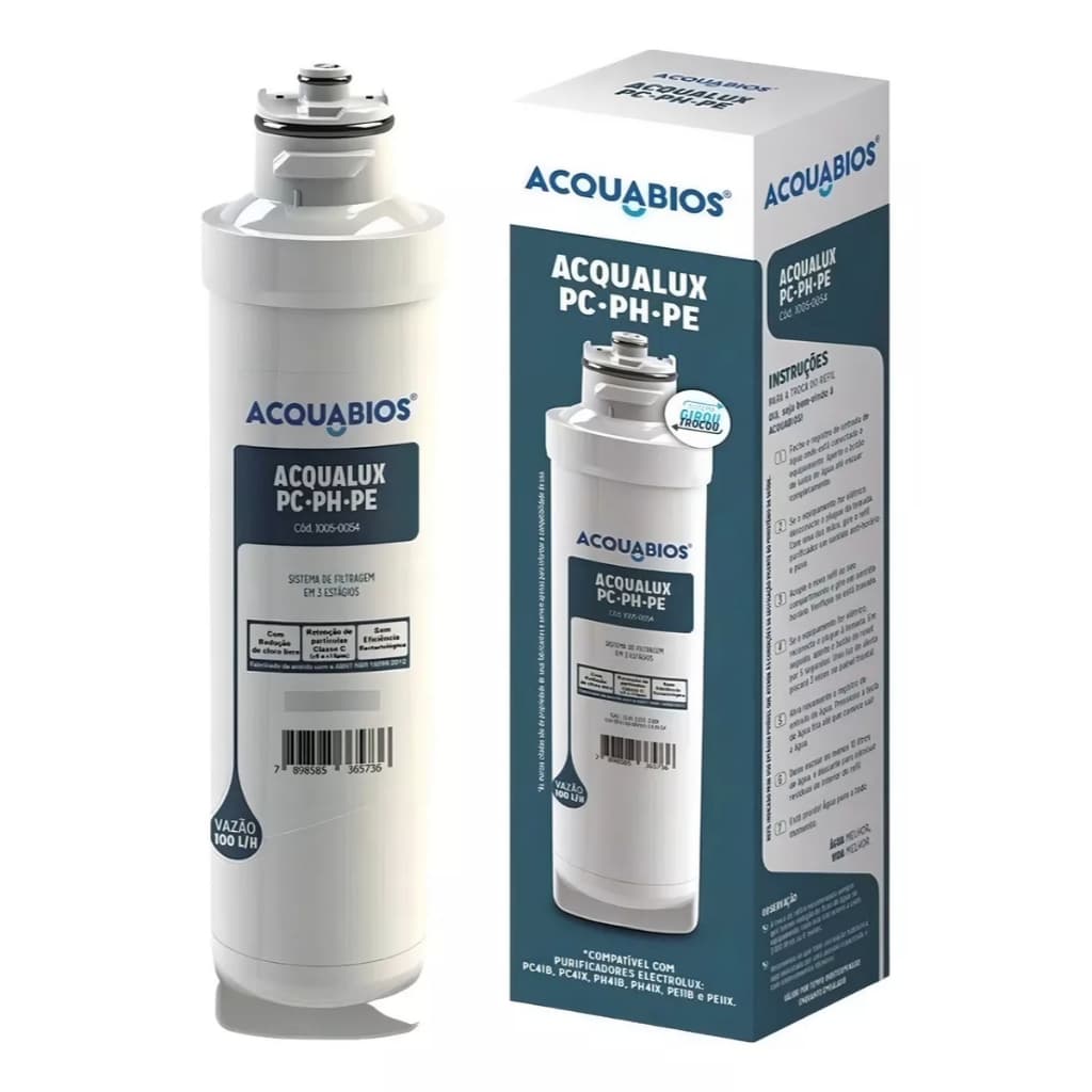 Refil Filtro compatível com Electrolux PC41B, PC41X, PH41B, PH41X, PE11B e PE11X branco