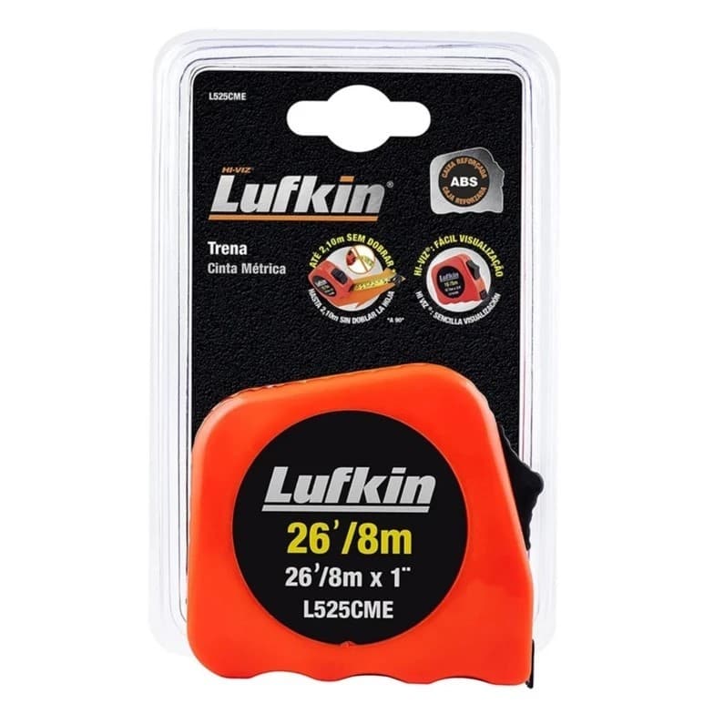 Trena Lufkin 3m 5m e 8m | Fita de Aço Resistente | Medição Profissional para Obras e Serviços