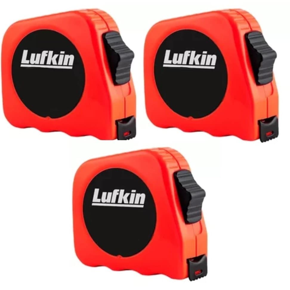 Kit 3 Trenas Lufkin 3m | Fita de Aço 1/2" | Alta Resistência | Medição Profissional para Obras