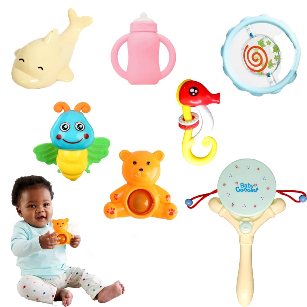 Kit Chocalho Brinquedo Bebê Infantil Mordedor Colorido Legal