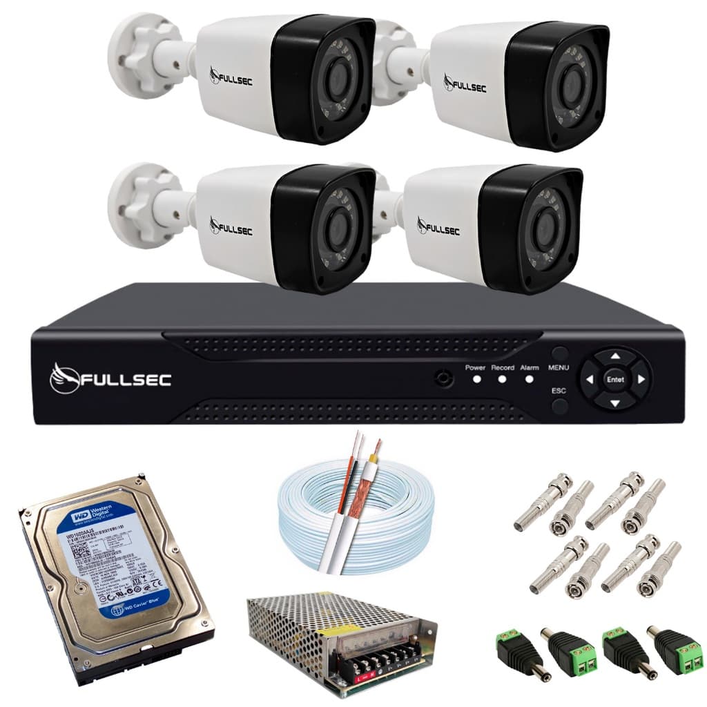 Kit Cftv 4 Câmeras Fullsec E Gravador Dvr Com Hd 320gb