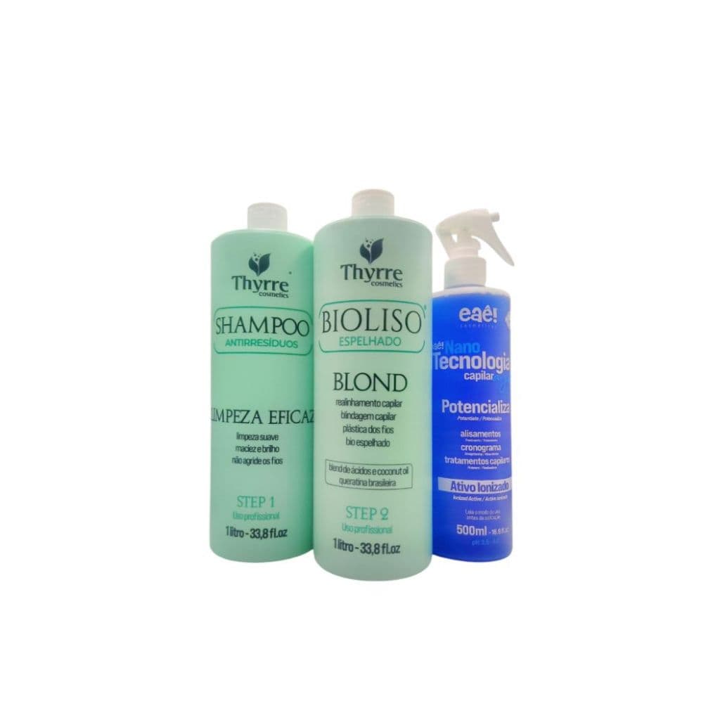 Kit Progressiva Liso Espelhado 1Litro + Nanotecnologia Azul 500ml