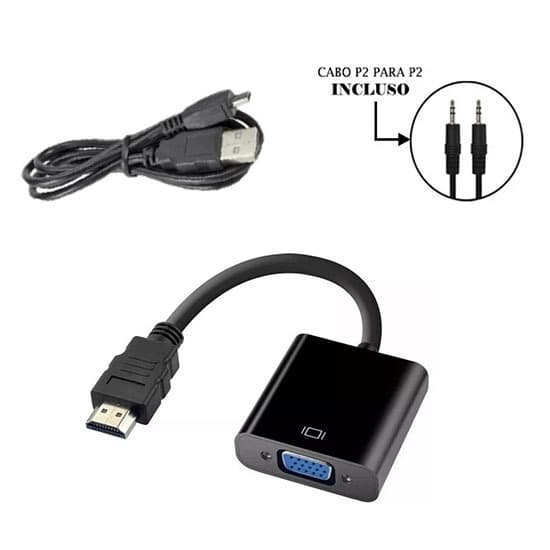 Cabo Adaptador Hdmi Para Vga Para Tv Pc Xbox360 Projetor