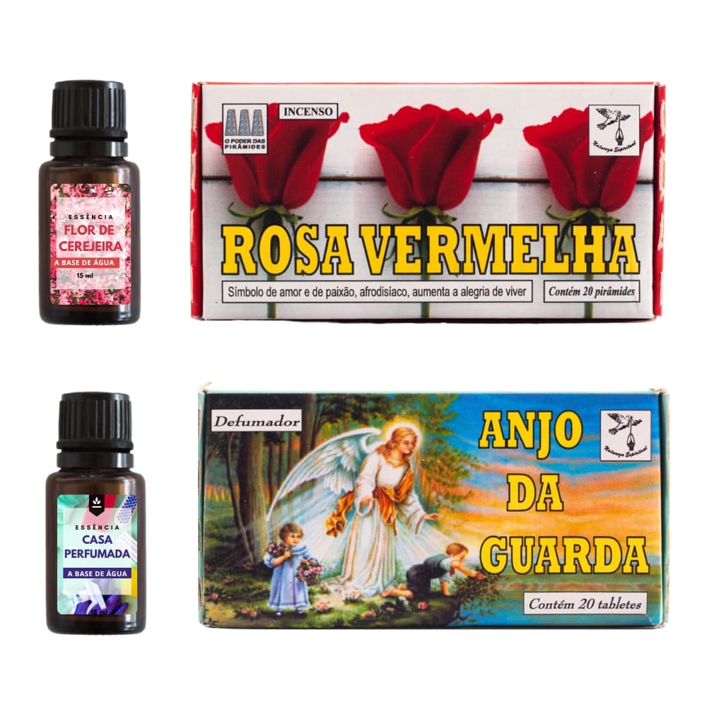 Kit 2 Cx Defumador 40 Pirâmides + 2 Essências a Base de Água 15ml