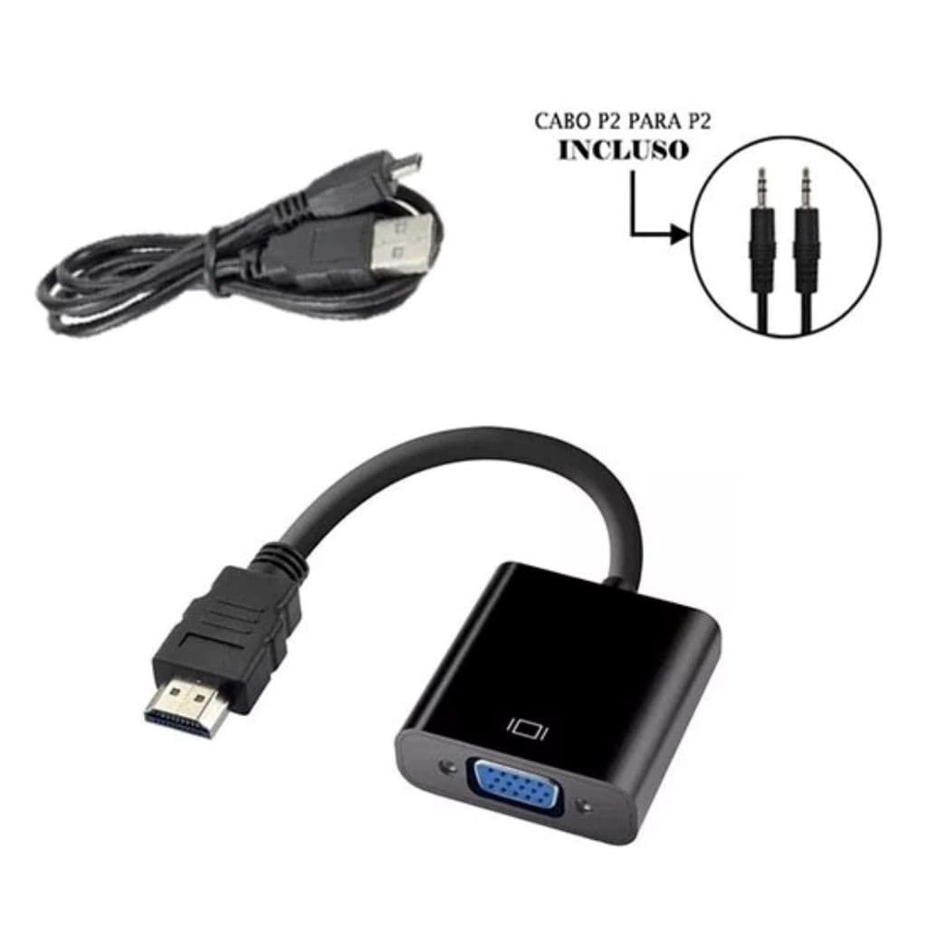Cabo Adaptador Hdmi Para Vga Para Tv Pc Xbox360 Projetor