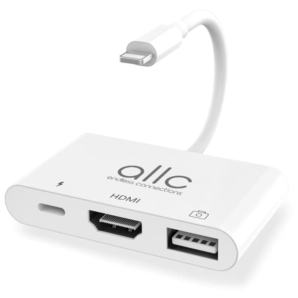 Adaptador Lightning Para Hdmi Espelhar Tela do iPhone iPad Na Tv Full HD USB OTG Com Entrada Para Carregador