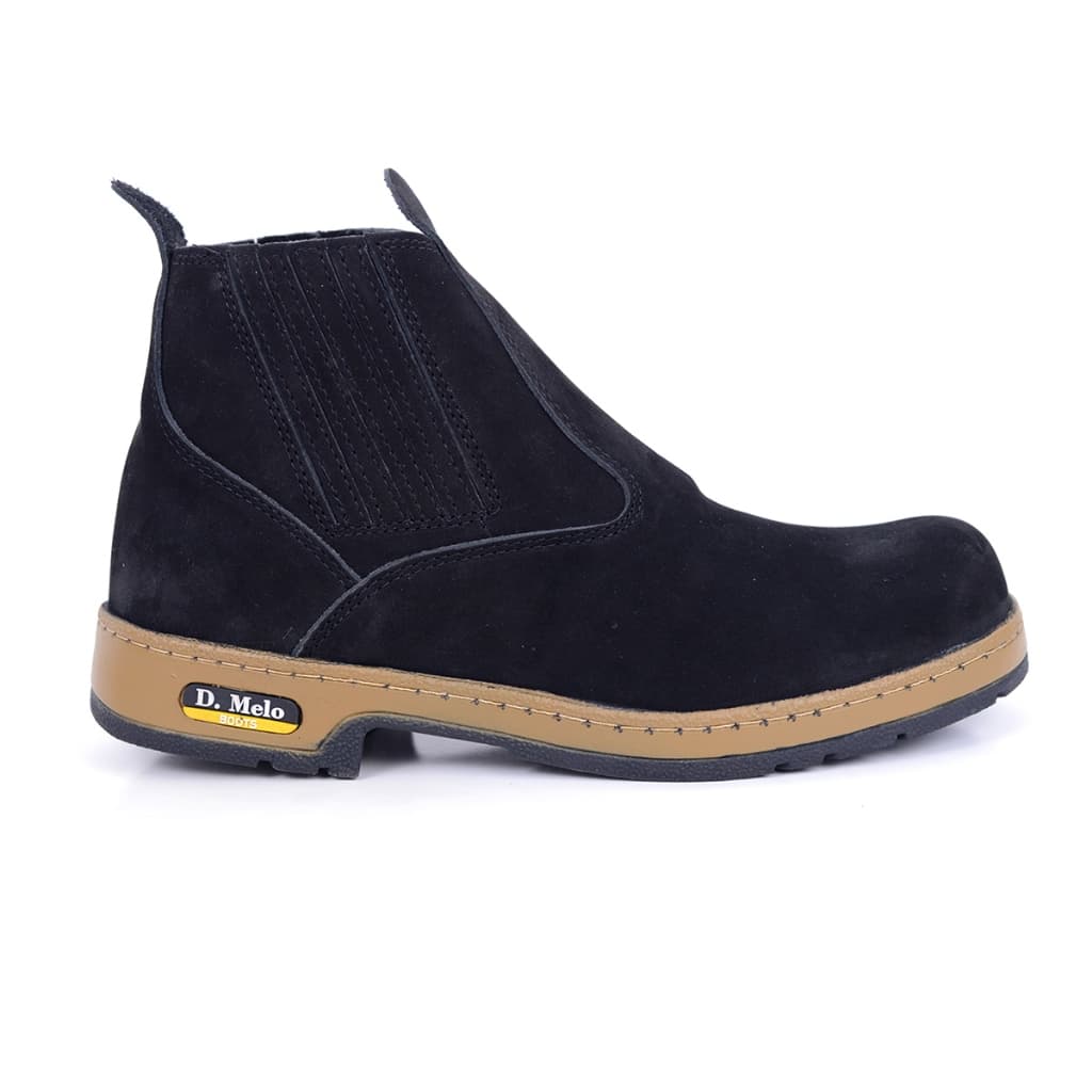 Bota Botina Masculina Preta Nobuck Sola de Borracha Trabalho Rodeio Country Envio Imediato