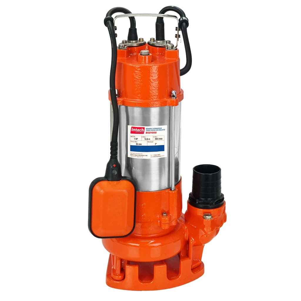 Bomba Submersa Água Suja Fossa Esgoto Industrial 1CV BSD1000 Intech Machine