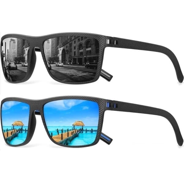 Óculos de Sol Polarizado Oculos Masculino Quadrado Proteção Uvb Espelho Antireflexo
