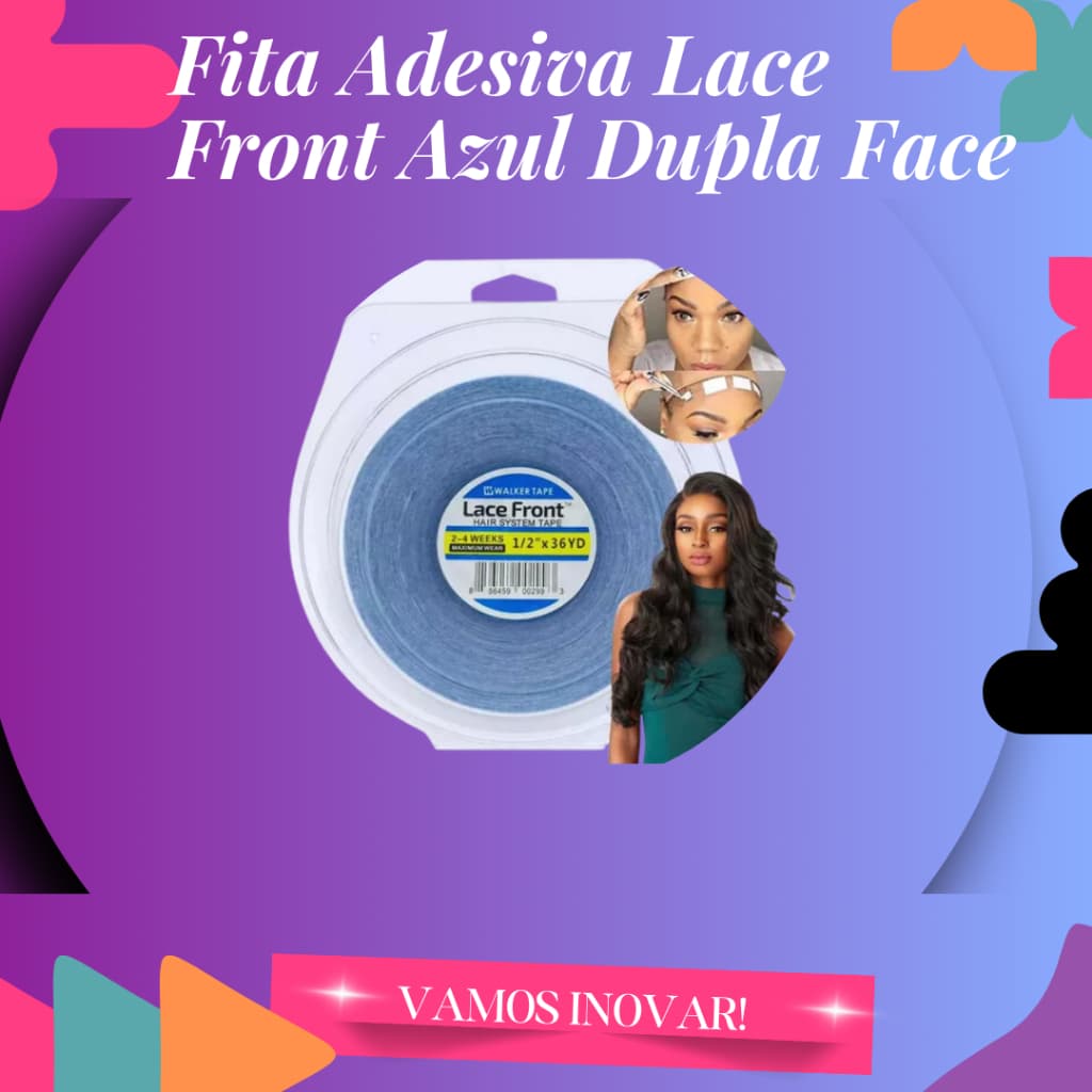 MEGA HAIR ,1/2 3 YD FITA ADESIVA AZUL  USE EM ,PRÓTESE CAPILAR E LACE, ENVIO IMEDIATO!!