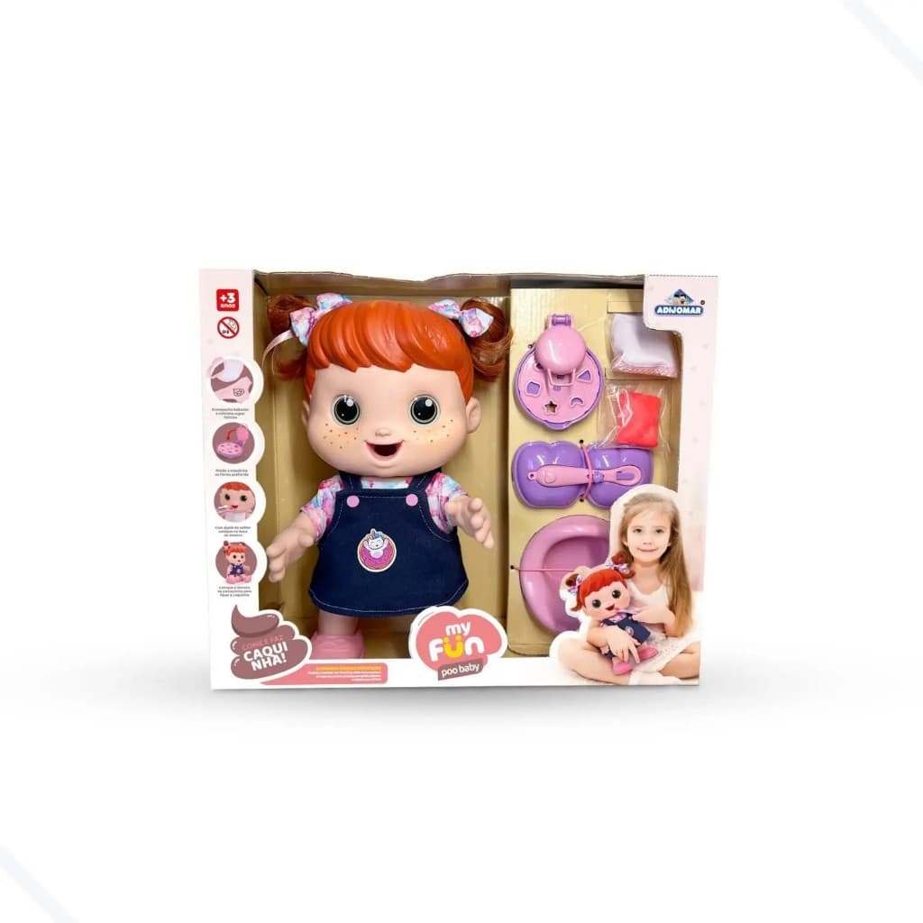 Boneca Grande Come e Faz Caquinha My Fun Poo e My Fun Vet