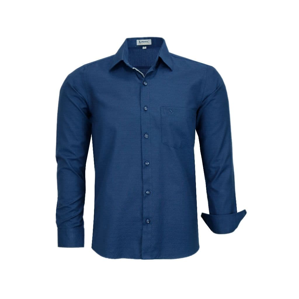 Camisa Social Masculina Amil Comfort Com Bolso Fácil De Passar 1862