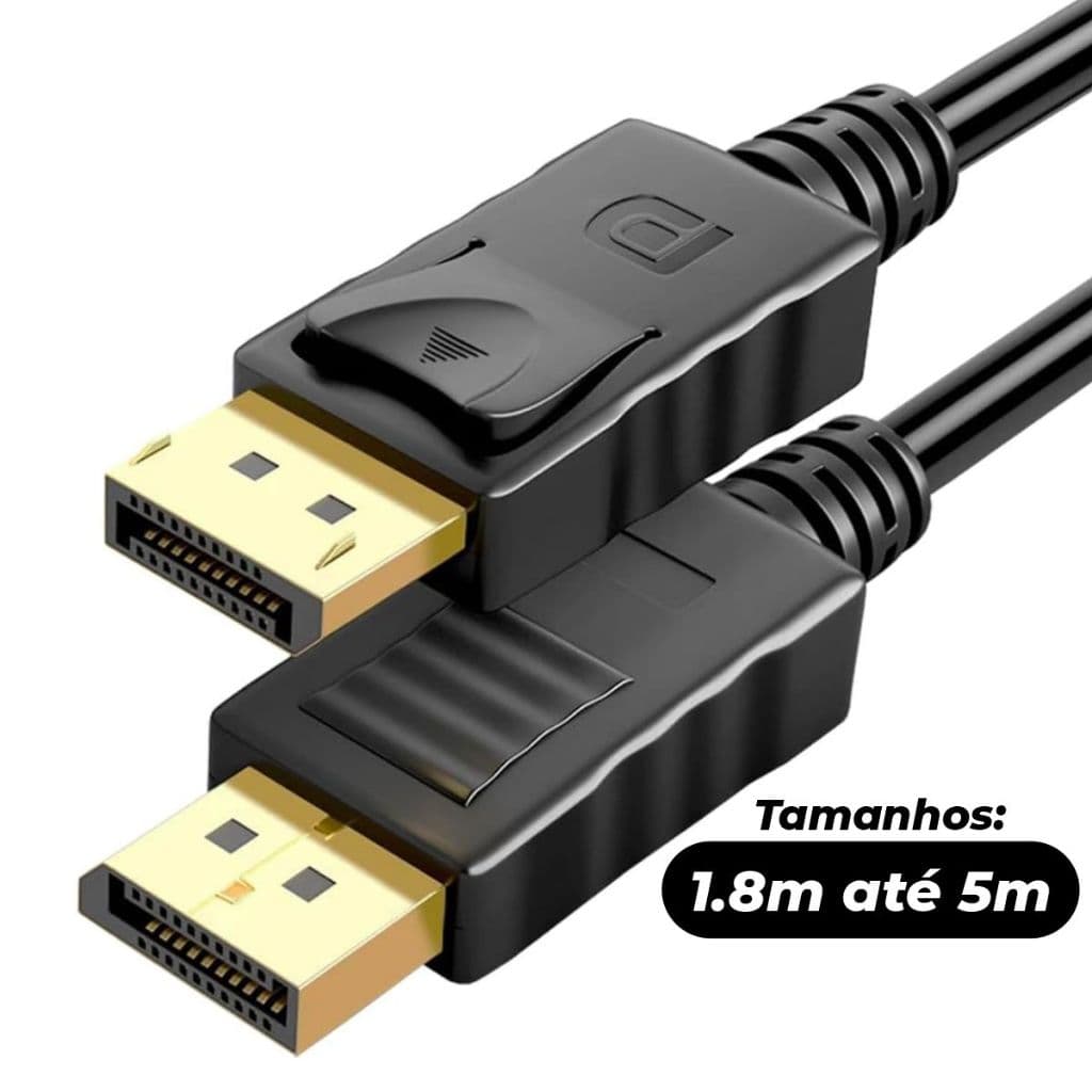 Cabo DisplayPort 1.2 4K 144Hz Adaptador DP Blindado 3D 1.8 | 3 | 5 metros