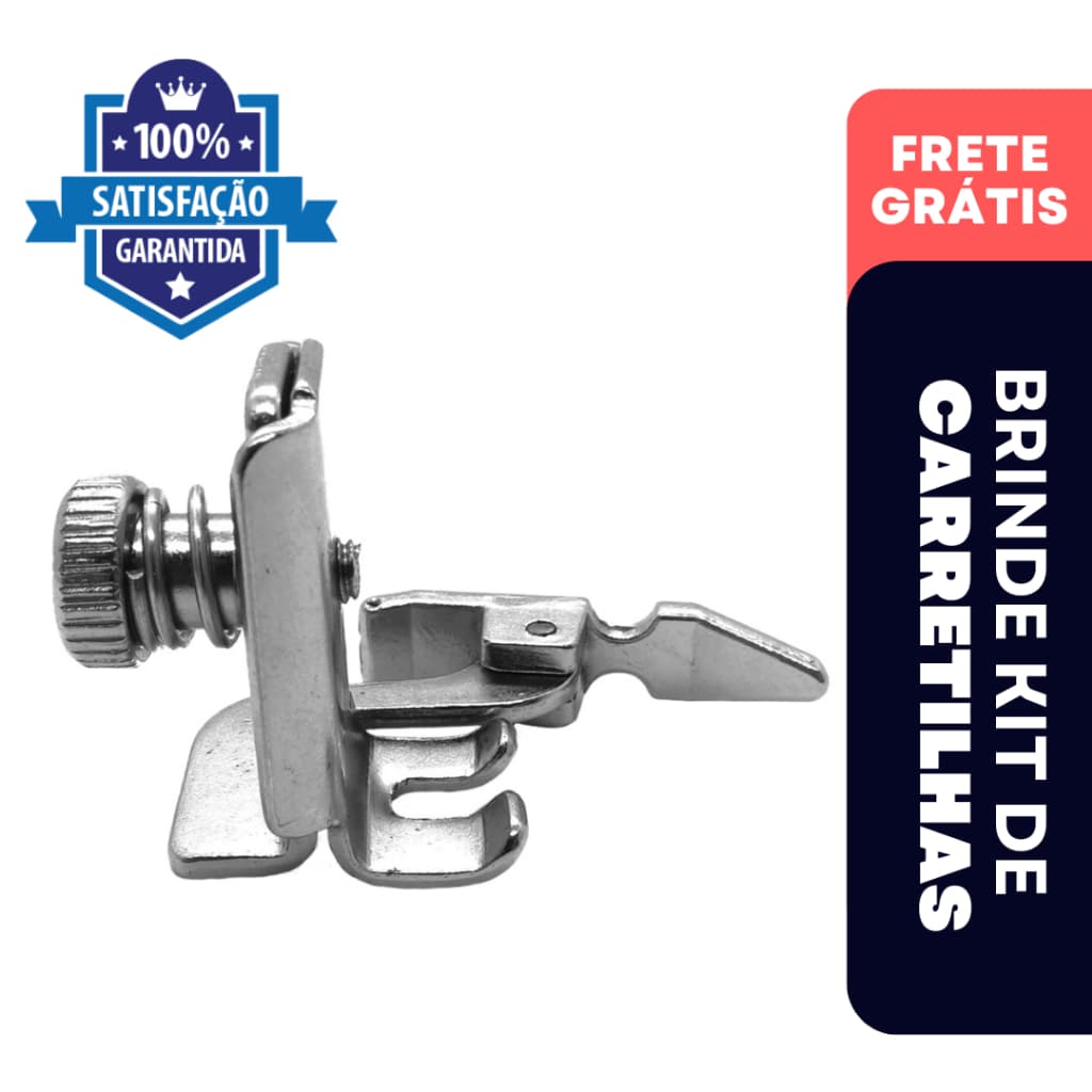 Calcador Domestico Zíper Estreito com Regulagem + Kit de Bobinas