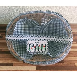 Cesta de Pão de bambu oval com cobertura e zíper de várias cores 35x26x10cm porta pão artesanal
