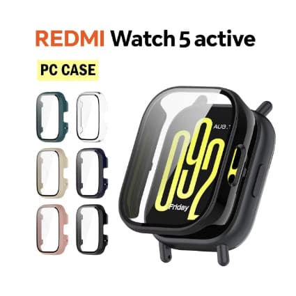 Case Capa Bumper Proteção Acrílico com Vidro Temperado para Xiaomi Redmi Watch 5 Active