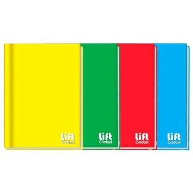 KIT 5 CADERNO PEQUENO COSTURADO - CAPA DURA - 96 FOLHAS - Lift Credeal 140mm X 202mm