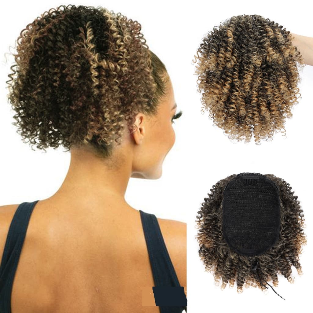 Cabelo Cacheado Rabo De Cavalo Curto Com Ajustes  Kinkly Afro Puff Hair  Fashion You