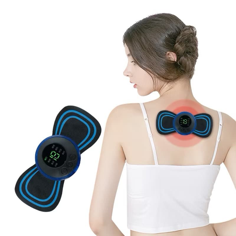 Mini Massageador Elétrico Portátil Cervical EMS Alivia Dores Corpo Pescoço
