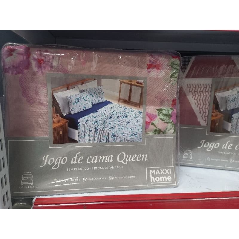 Jogo de lençol casal queen 3 peças sem elástico.