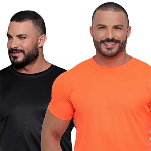 Kit 2 Camisetas Poliéster Masculina Fitness Esportiva Para Treino e Academia | Poliéster