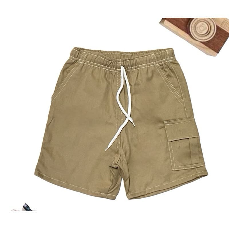 Bermuda Cargo Menino Infantil Short Com 4 Bolsos Caramelo