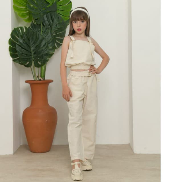 Conjunto de Linho Infantil Feminino 2 ao 12